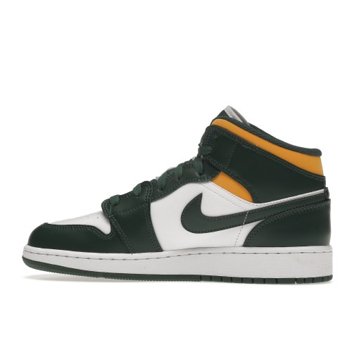 Кроссы Jordan 1 Mid Sonics (2021) (GS) - подростковая сетка размеров