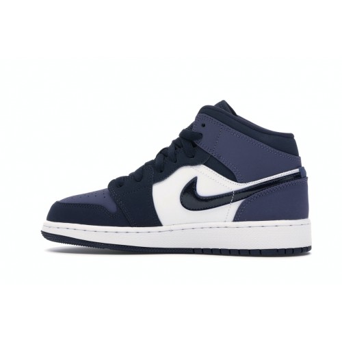 Кроссы Jordan 1 Mid Sanded Purple (GS) - подростковая сетка размеров