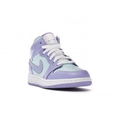 Подростковые Jordan 1 Mid Purple Aqua (GS)
