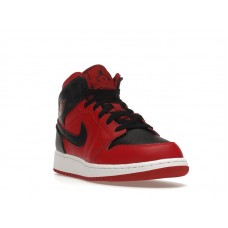 Подростковые Jordan 1 Mid Reverse Bred (2021) (GS)