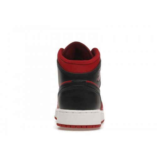 Кроссы Jordan 1 Mid Reverse Bred (2021) (GS) - подростковая сетка размеров