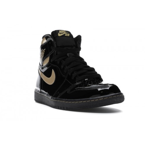 Кроссы Jordan 1 Retro High Black Metallic Gold (2020) - мужская сетка размеров