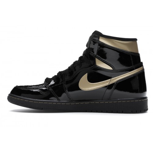 Кроссы Jordan 1 Retro High Black Metallic Gold (2020) - мужская сетка размеров