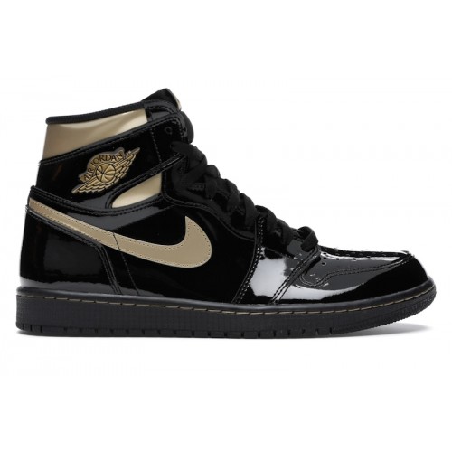 Кроссы Jordan 1 Retro High Black Metallic Gold (2020) - мужская сетка размеров