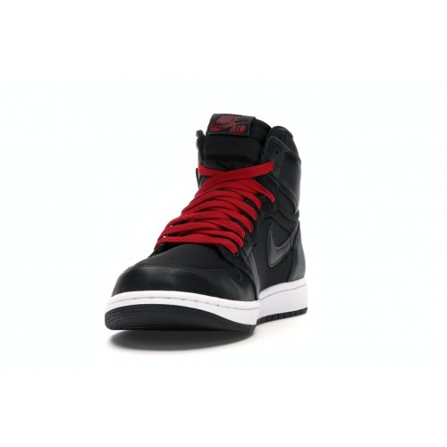 Кроссы Jordan 1 Retro High Black Satin Gym Red - мужская сетка размеров