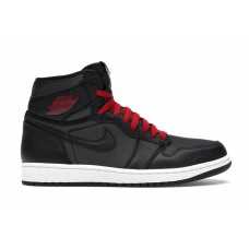 Кроссовки Jordan 1 Retro High Black Satin Gym Red