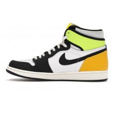 Jordan 1 Retro High White Black Volt University Gold