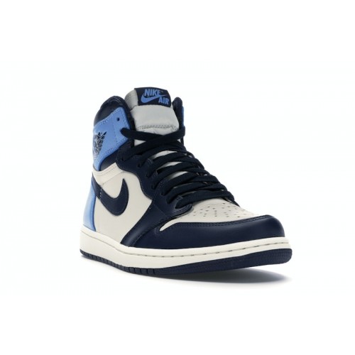 Кроссы Jordan 1 Retro High Obsidian - мужская сетка размеров
