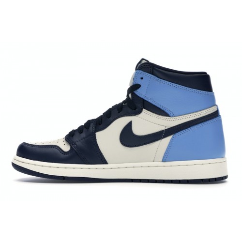 Кроссы Jordan 1 Retro High Obsidian - мужская сетка размеров