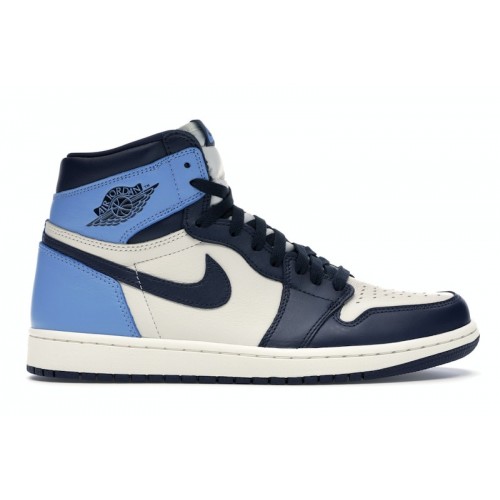 Кроссы Jordan 1 Retro High Obsidian - мужская сетка размеров