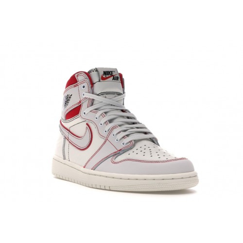 Кроссы Jordan 1 Retro High Phantom Gym Red - мужская сетка размеров