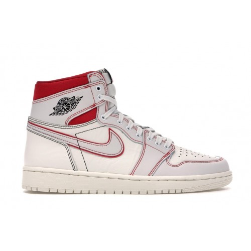Кроссы Jordan 1 Retro High Phantom Gym Red - мужская сетка размеров