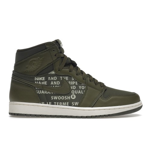 Кроссы Jordan 1 Retro High Olive Canvas - мужская сетка размеров