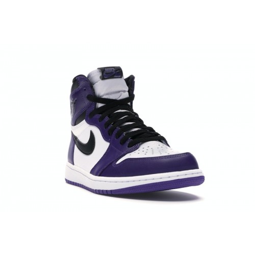 Кроссы Jordan 1 Retro High Court Purple White - мужская сетка размеров