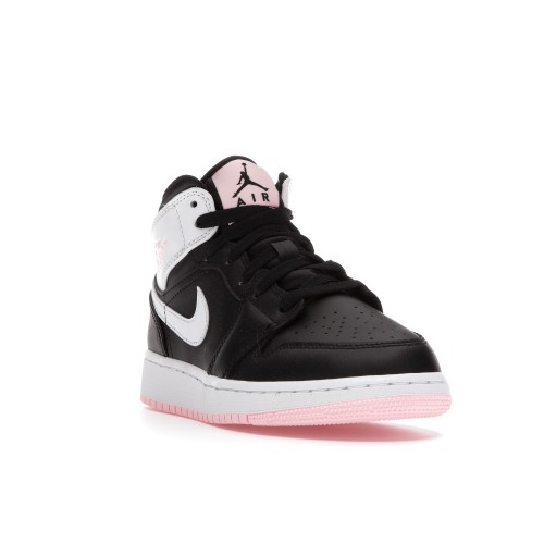 Кроссы Jordan 1 Mid Arctic Pink Black (GS) - подростковая сетка размеров