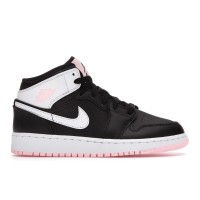 Подростковые кроссовки Jordan 1 Mid Arctic Pink Black (GS)