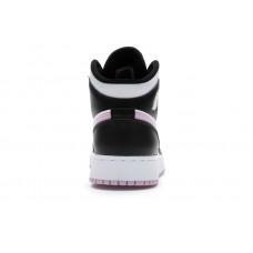 Подростковые Jordan 1 Mid White Black Light Arctic Pink (GS)