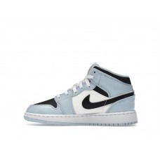 Подростковые Jordan 1 Mid Ice Blue (2022) (GS)