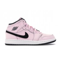 Подростковые кроссовки Jordan 1 Mid Pink Foam (GS)