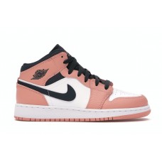 Подростковые кроссовки Jordan 1 Mid Pink Quartz (GS)