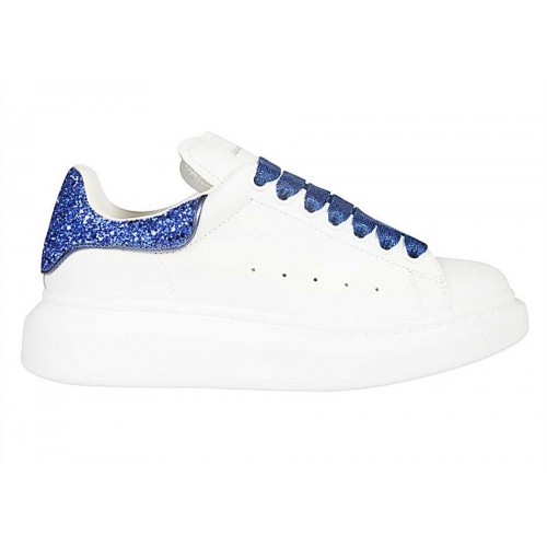 Кроссы Alexander McQueen Oversized Blue Crystal Glitter (W) - женская сетка размеров