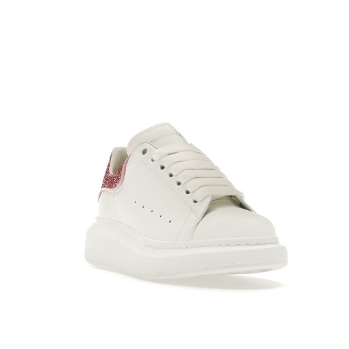 Кроссы Alexander McQueen Oversized White White Pink Glitter (W) - женская сетка размеров