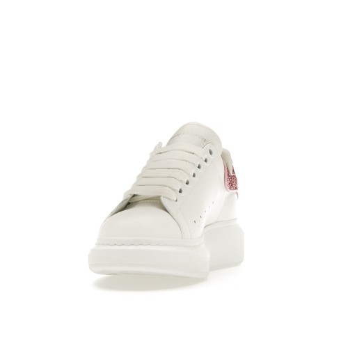 Кроссы Alexander McQueen Oversized White White Pink Glitter (W) - женская сетка размеров