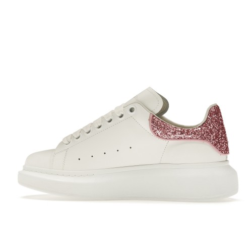 Кроссы Alexander McQueen Oversized White White Pink Glitter (W) - женская сетка размеров