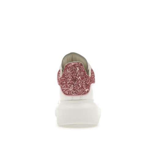 Кроссы Alexander McQueen Oversized White White Pink Glitter (W) - женская сетка размеров