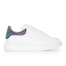 Женские кроссовки Alexander McQueen Oversized White White Dark Iridescent Glitter (W)