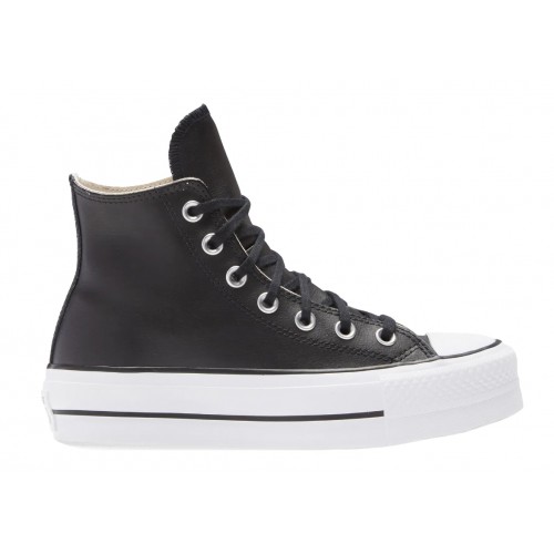 Кеды Converse Chuck Taylor All-Star Lift Hi Black Leather (W) - женская сетка размеров