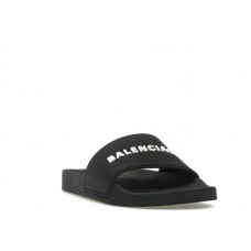 Женские Balenciaga Pool Slide Black White (W)