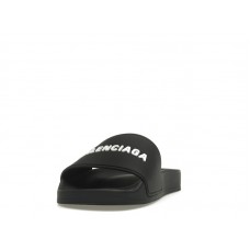Женские Balenciaga Pool Slide Black White (W)