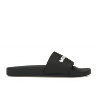 Женские Balenciaga Pool Slide Black White (W)