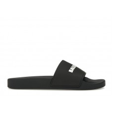 Женские Balenciaga Pool Slide Black White (W)