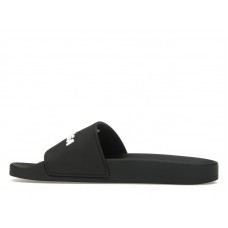 Женские Balenciaga Pool Slide Black White (W)