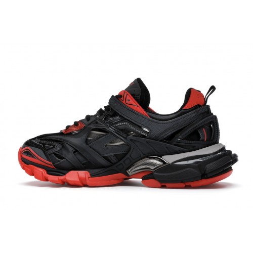 Кроссы Balenciaga Track.2 Black Red Grey - мужская сетка размеров