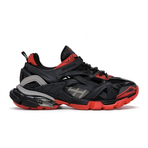 Кроссы Balenciaga Track.2 Black Red Grey - мужская сетка размеров