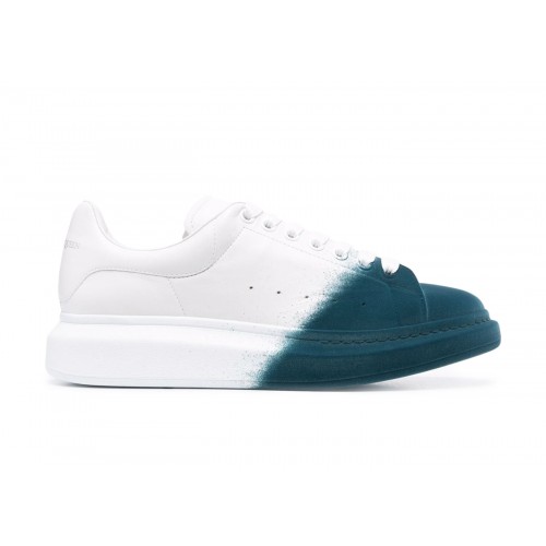 Кроссы Alexander McQueen Oversized Two-Tone White Emerald Green - мужская сетка размеров