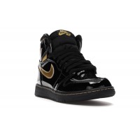 Подростковые Jordan 1 Retro High Black Metallic Gold (2020) (GS)