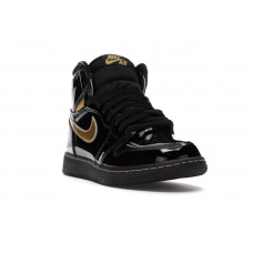 Подростковые Jordan 1 Retro High Black Metallic Gold (2020) (GS)