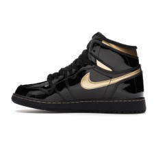 Подростковые Jordan 1 Retro High Black Metallic Gold (2020) (GS)