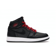 Подростковые Jordan 1 Retro High Black Satin Gym Red Black (GS)