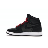 Подростковые Jordan 1 Retro High Black Satin Gym Red Black (GS)