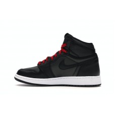 Подростковые Jordan 1 Retro High Black Satin Gym Red Black (GS)