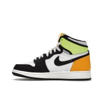 Подростковые Jordan 1 Retro High White Black Volt University Gold (GS)