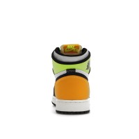 Подростковые Jordan 1 Retro High White Black Volt University Gold (GS)
