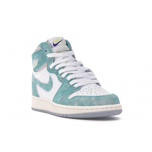 Кроссы Jordan 1 Retro High Turbo Green (GS) - подростковая сетка размеров