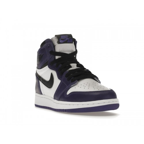 Кроссы Jordan 1 Retro High Court Purple White (GS) - подростковая сетка размеров