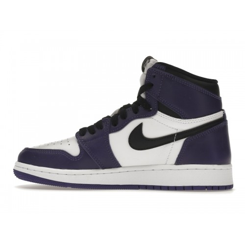 Кроссы Jordan 1 Retro High Court Purple White (GS) - подростковая сетка размеров